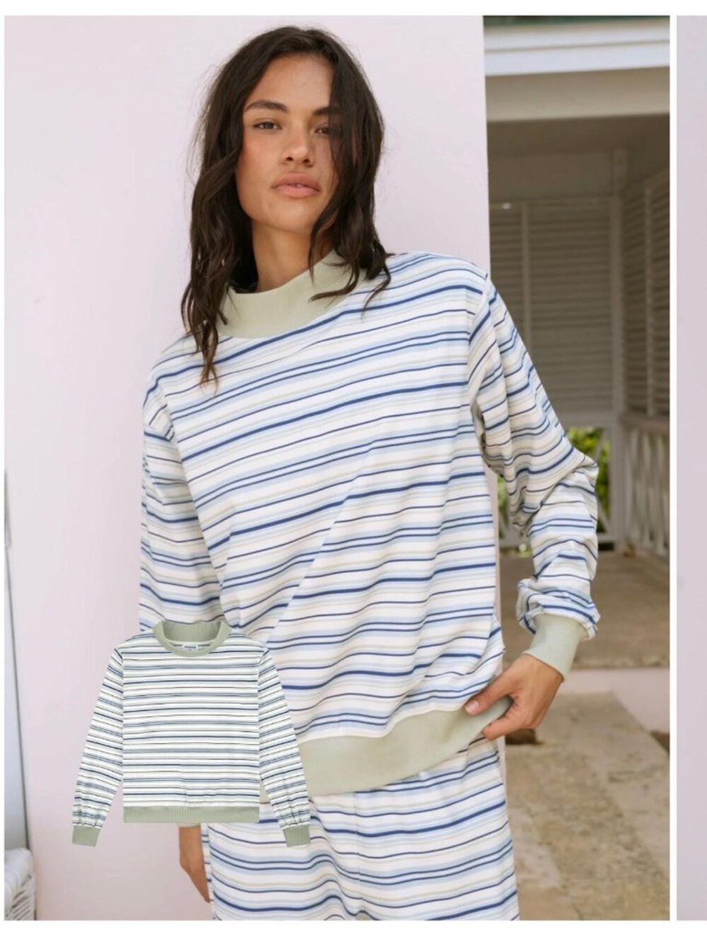 Parke sea stripe mockneck